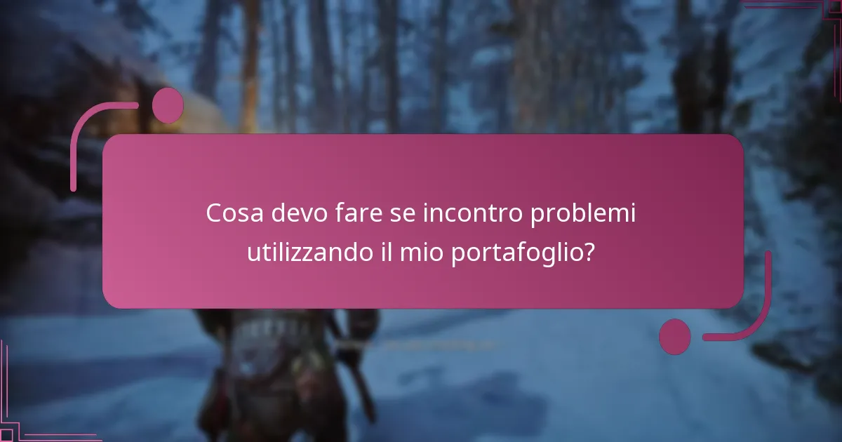 Cosa devo fare se incontro problemi utilizzando il mio portafoglio?