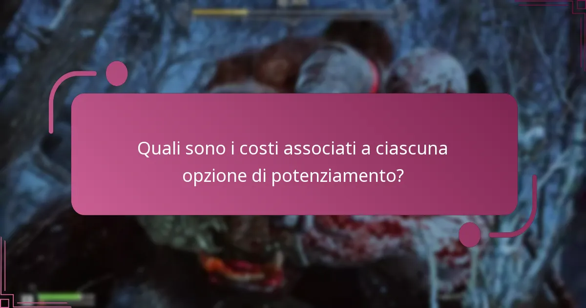 Quali sono i costi associati a ciascuna opzione di potenziamento?